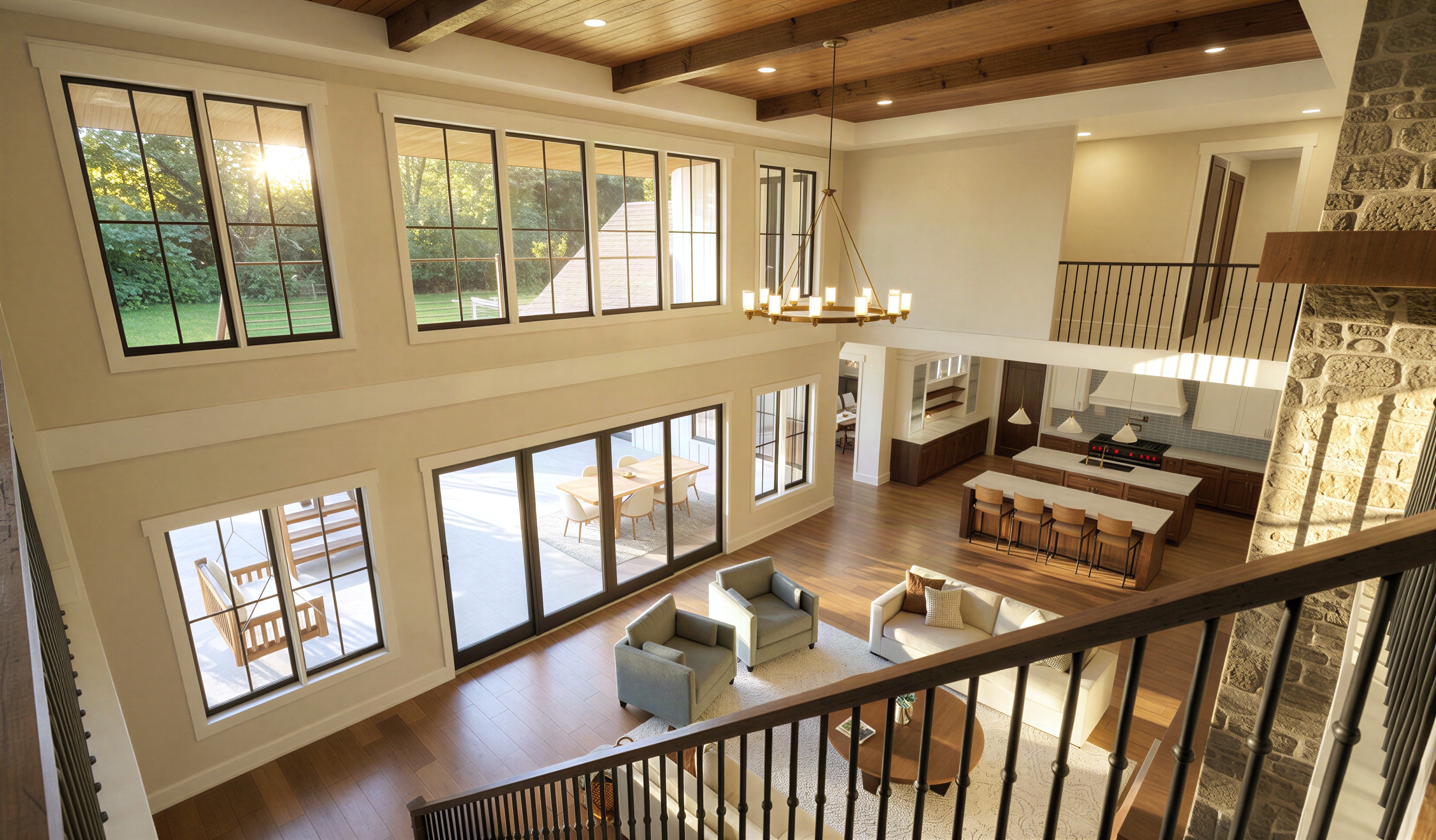 The Cottonwood great room rendering