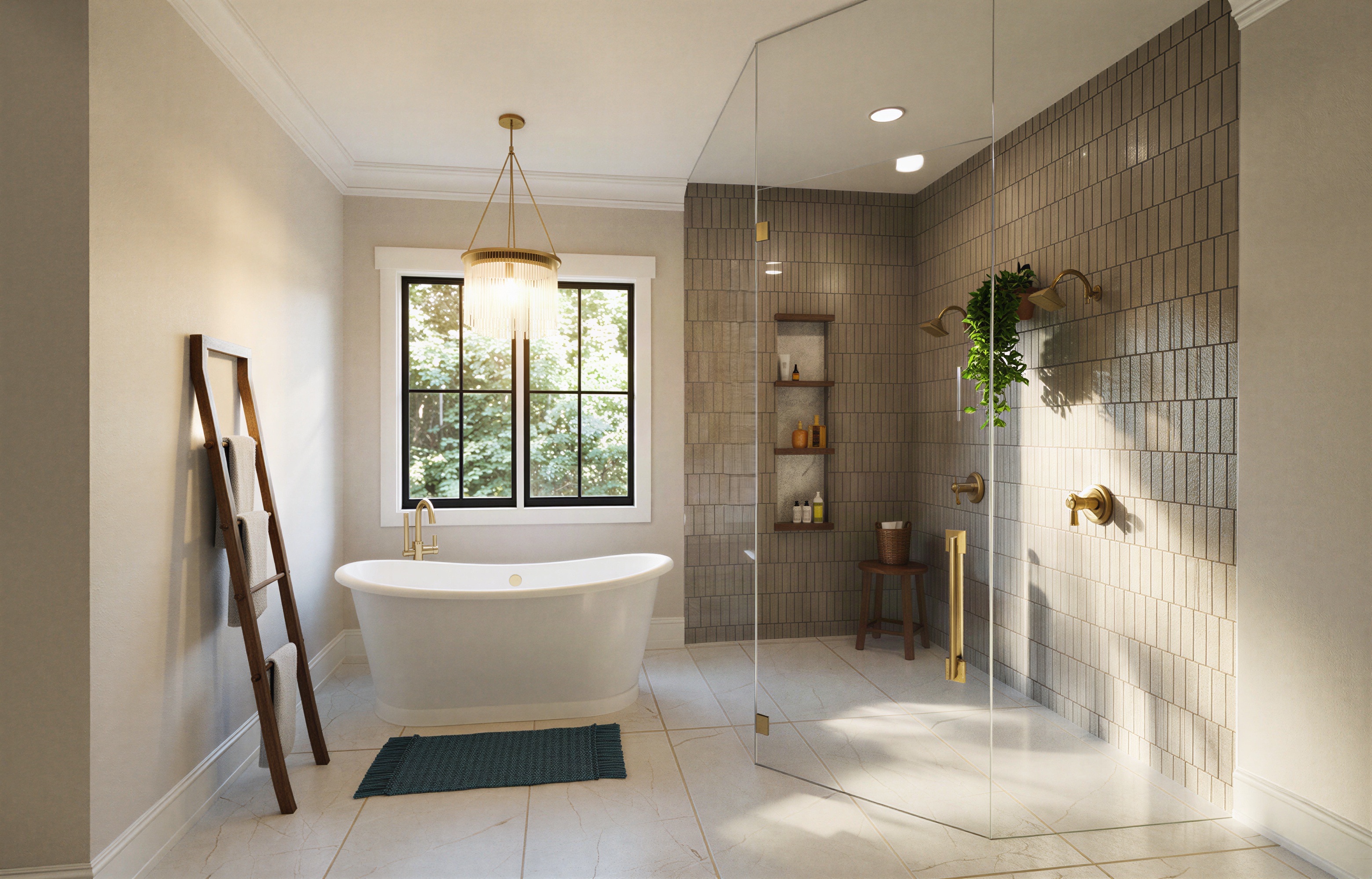 The Cottonwood primary bath rendering