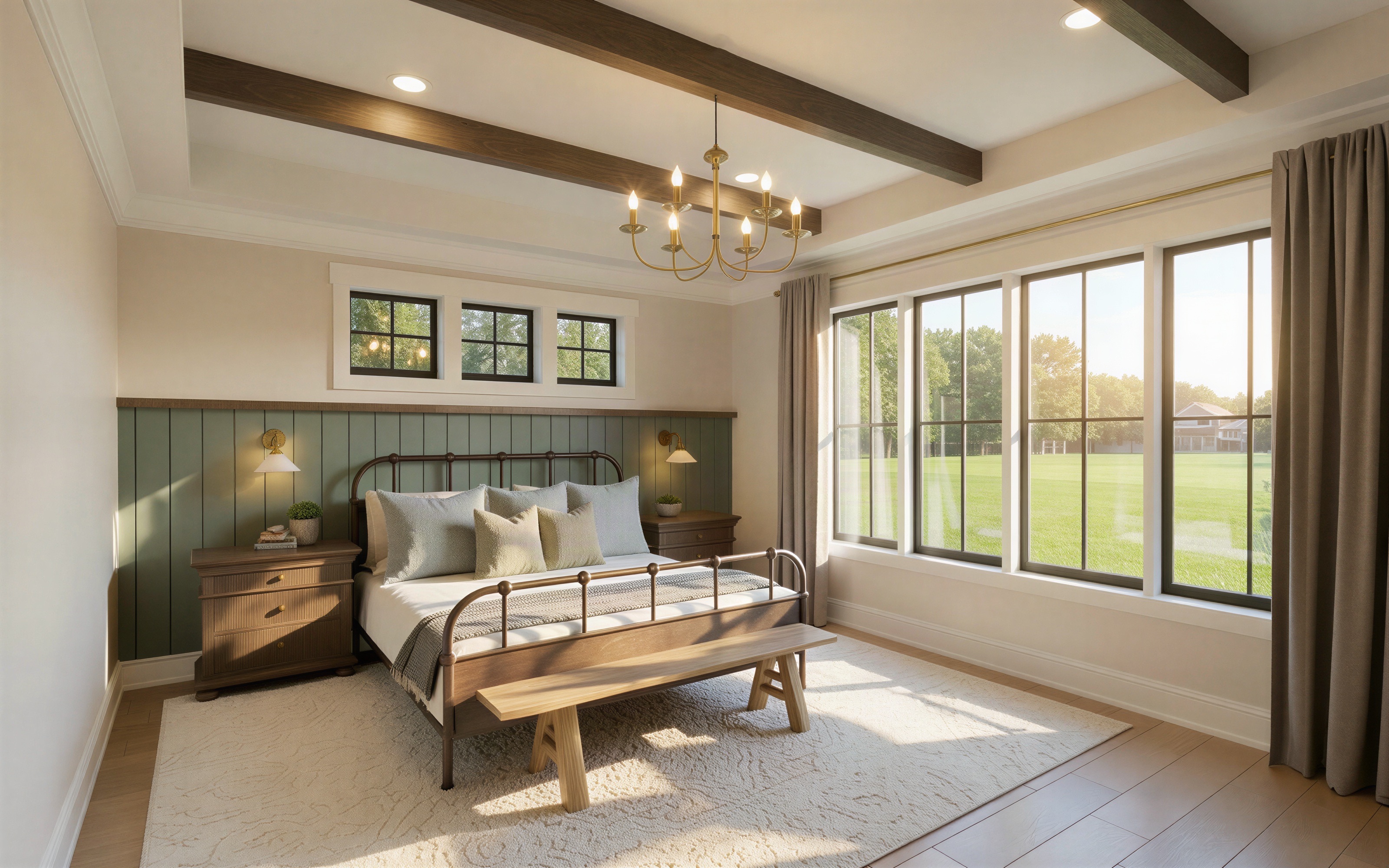 The Cottonwood primary suite rendering