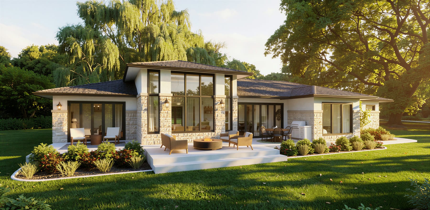 The Foothills rear outdoor living rendering