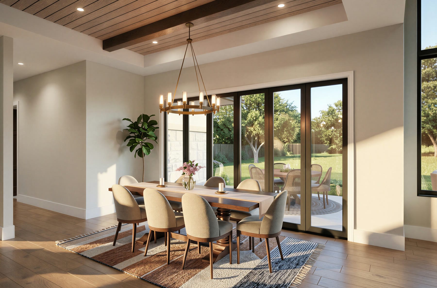 The Foothills dining room opening to the patio