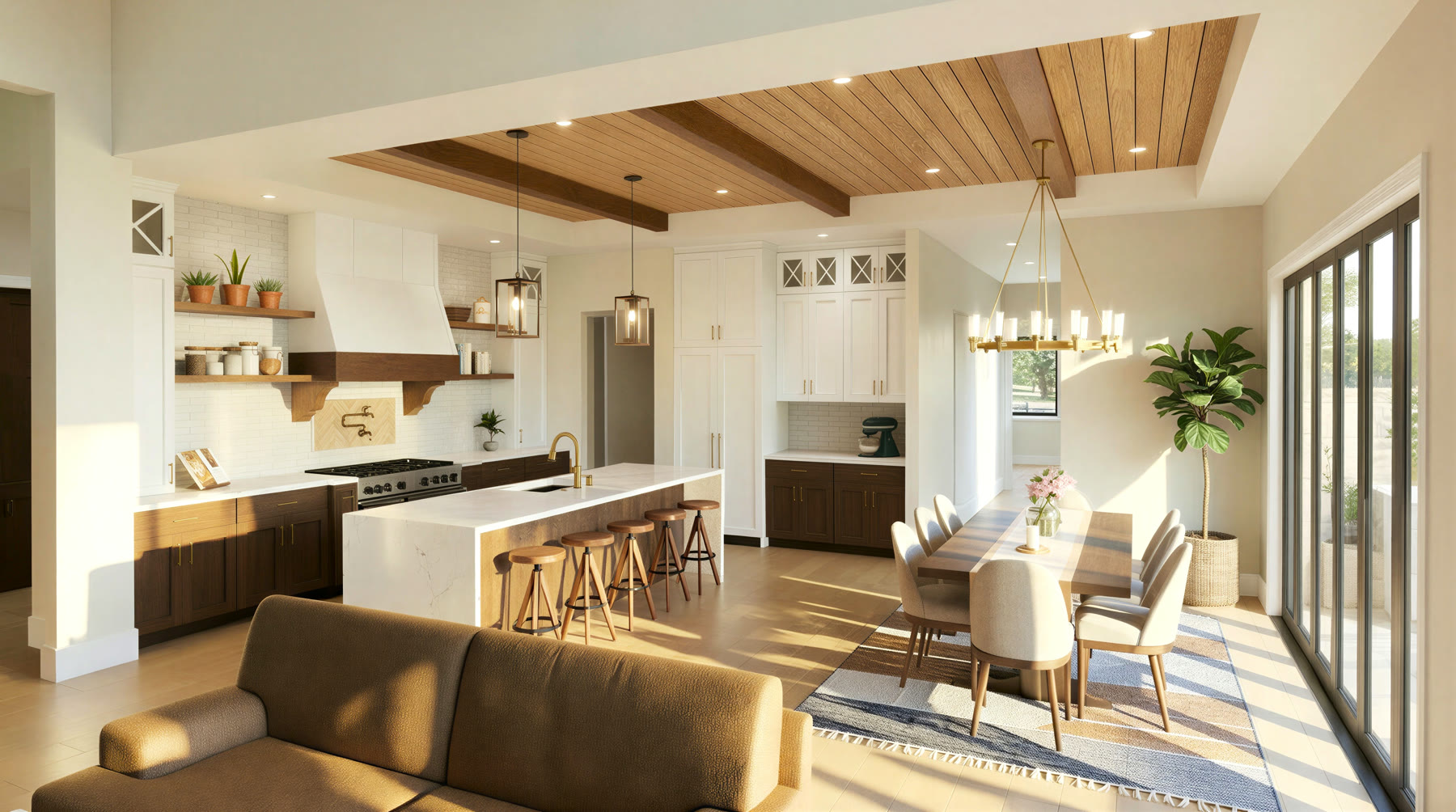 The Foothills kitchen and dining connection