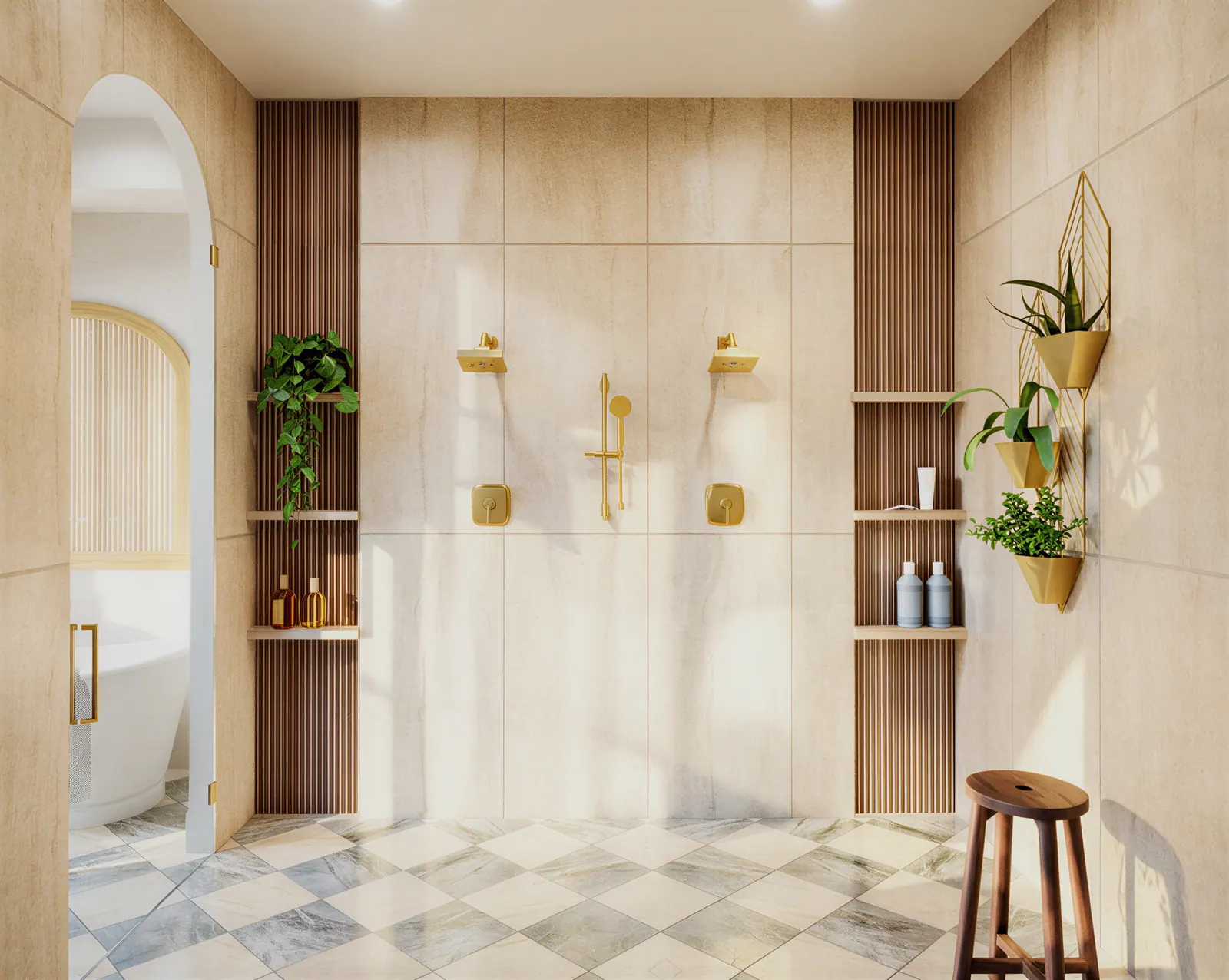 Primary shower detail