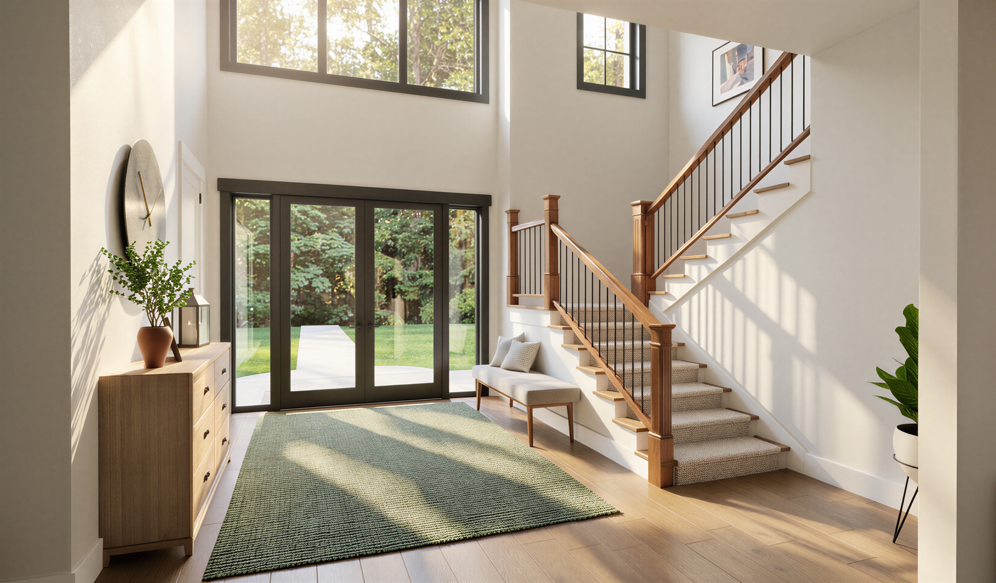 The Riverbend two-story entry and stair