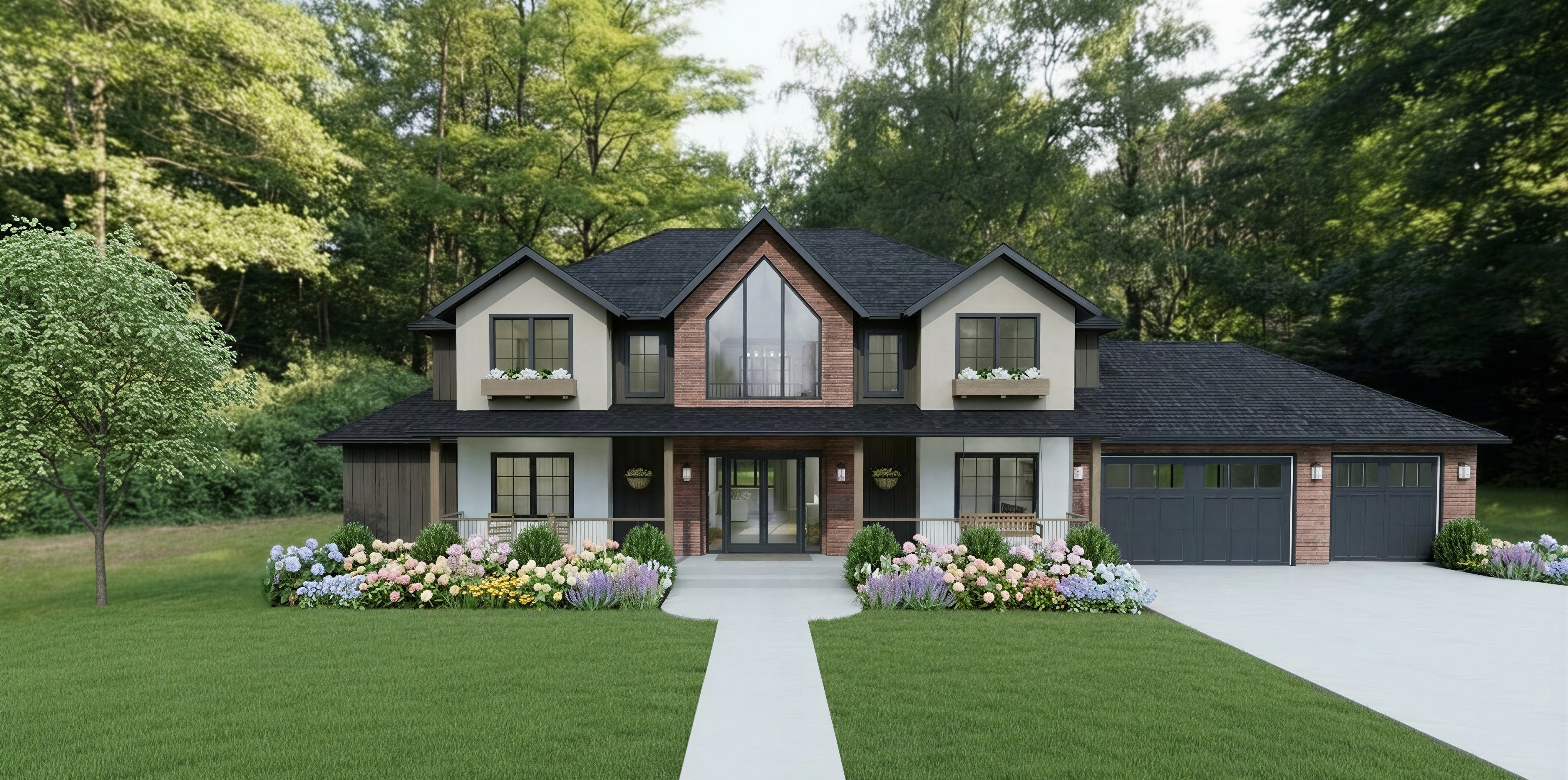 The Riverbend front elevation study