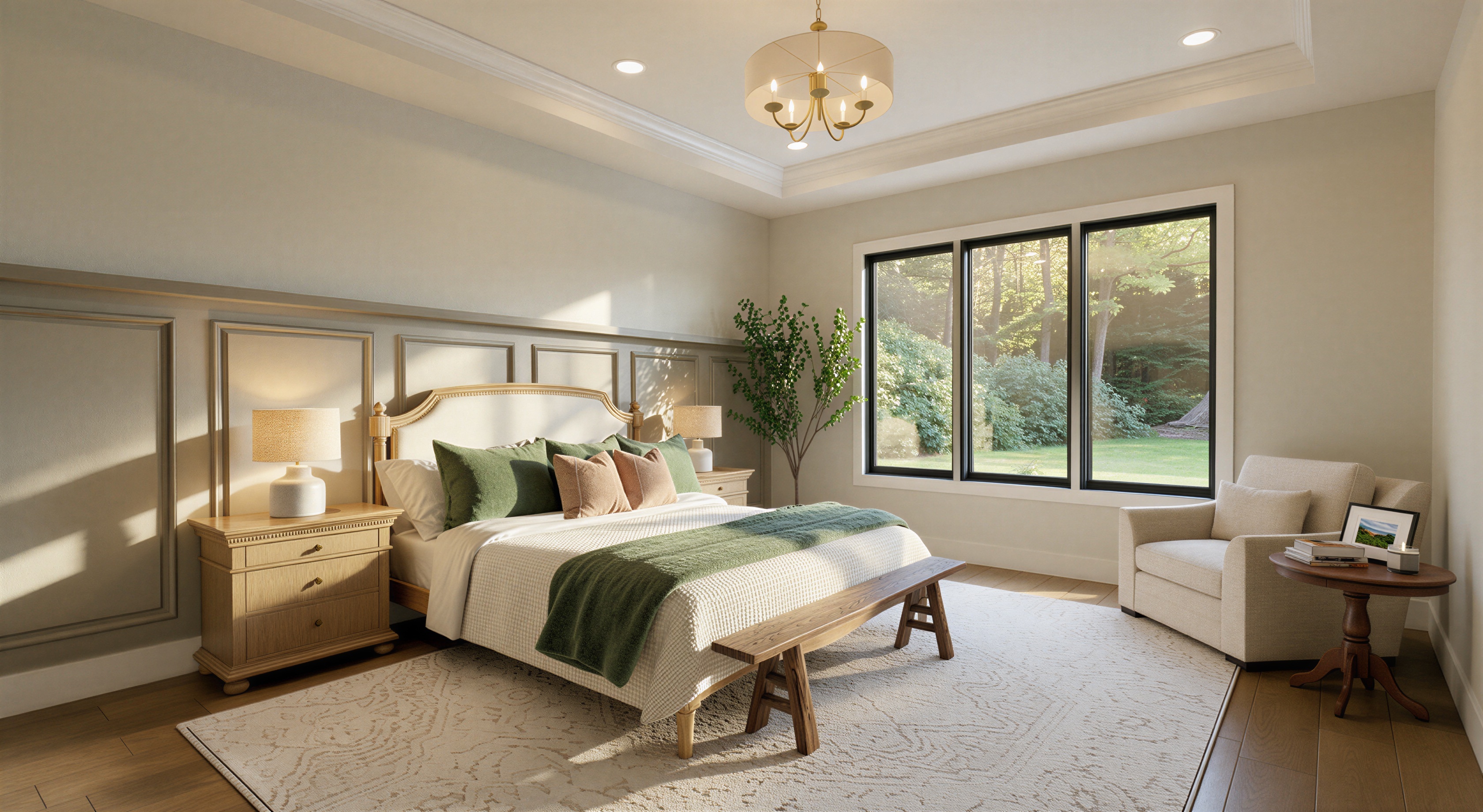 The Riverbend primary bedroom