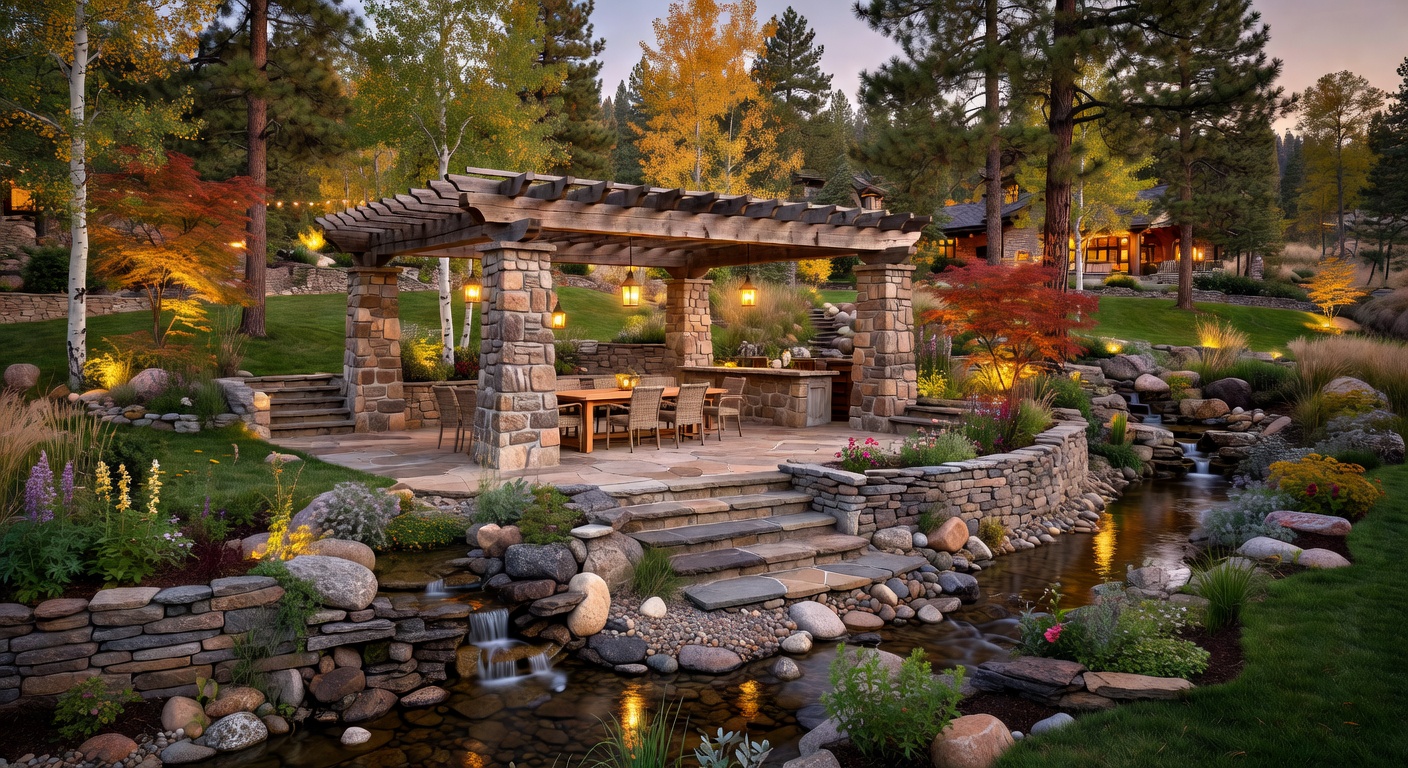 Balanced Photoreal Amazing Outdoor Living 03 Pergola Dining