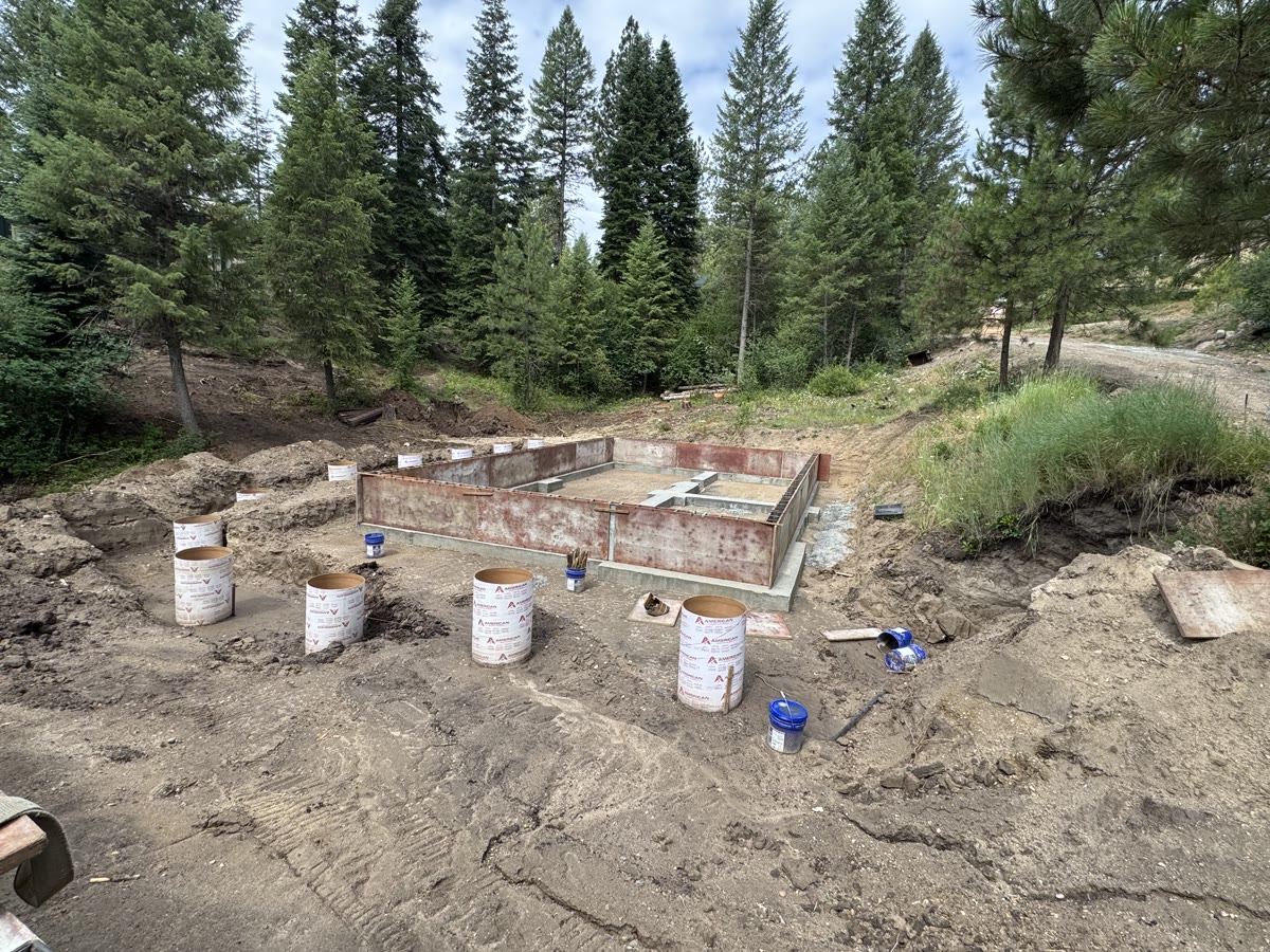 Stem wall progress for Garden Valley Retreat, week of June 29, 2026.